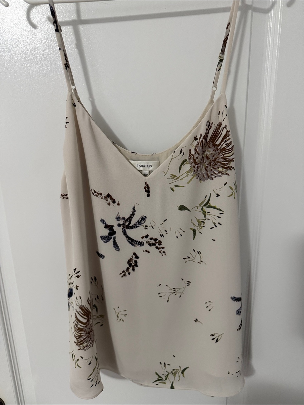 Babaton Cream Floral Slip Cami with Adjustable Straps